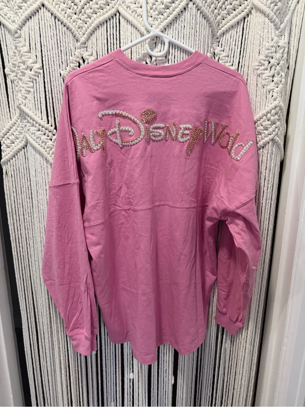 NWOT *small defects* WDW rose pearl spirit Jersey -L